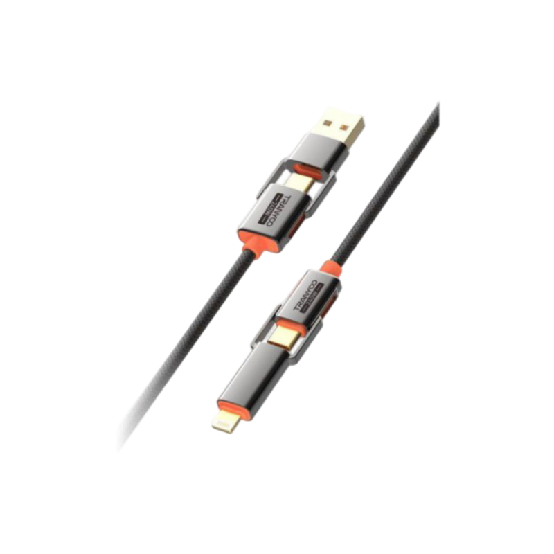 Metal Braided 4 inl Data Cable Zinc Alloy Type-c /USB/ Type-c / Lightning T-XS10