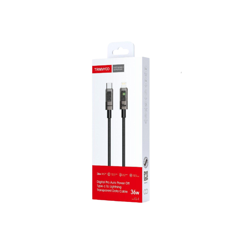 Digital Pro Auto Power Off Type-c To Lightning Transparent Data Cable CL-1 - Image 2