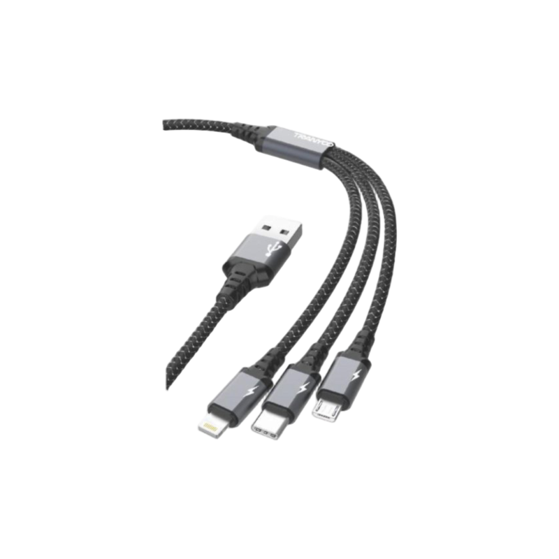 Metal Braided 3inl Data Cable Micro/ Lightning/Type-c T-SX6