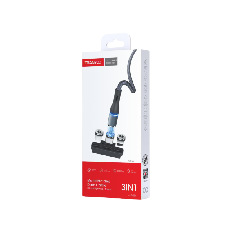 Metal Braided Data Cable Micro/Lightning/Type-c T-XS4 - Image 2
